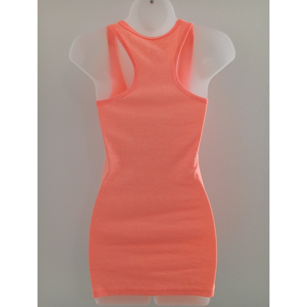 NOBO Racerback Tank Top‎ Womens Large Y2K Ribbed Longline LOVE LOVE LOVE Stretch - Picture 6 of 7